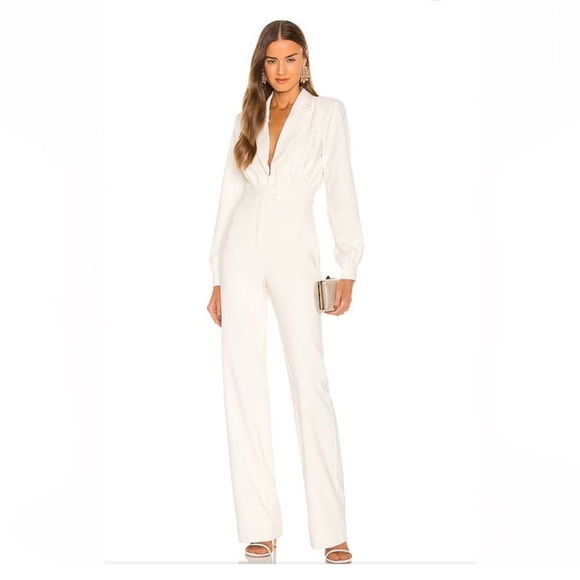 Michael Costello x Revolve Reina Jumpsuit white one piece outfit